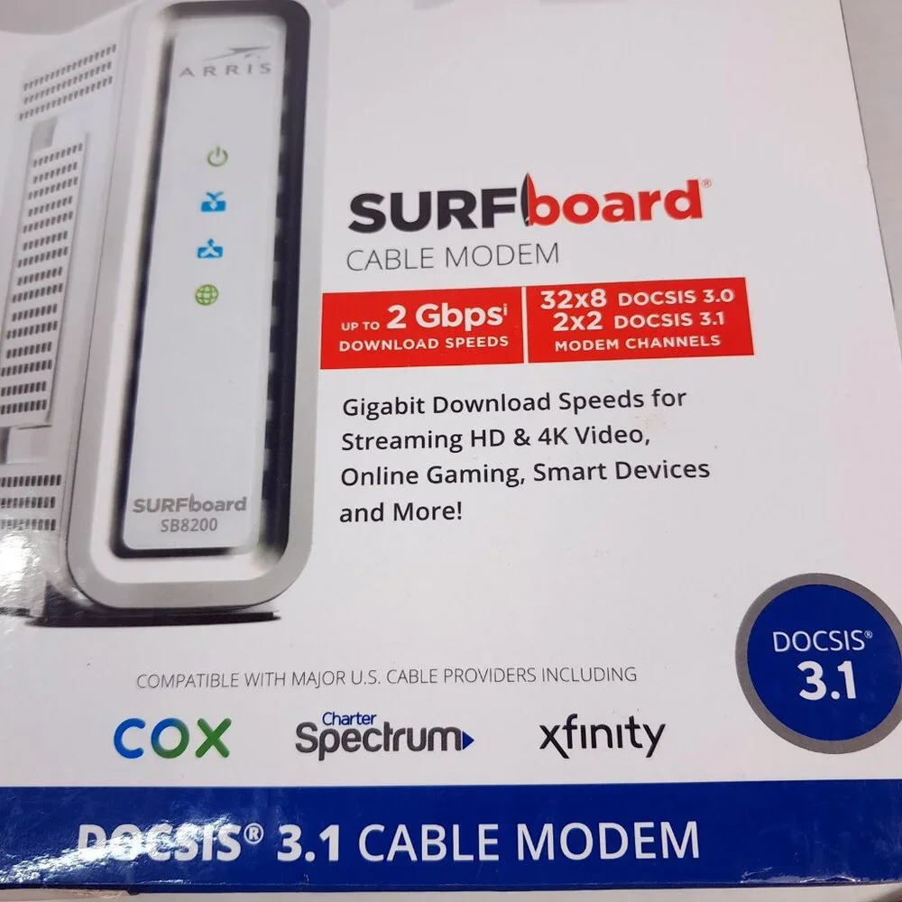 NEW ARRIS SURFboard‎ SB8200 DOCSIS 3.1 Multi‑Gig Cable Modem Cox Spectrum
